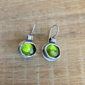 Silpada Natural Green Quartz sterling silver drop earrings.